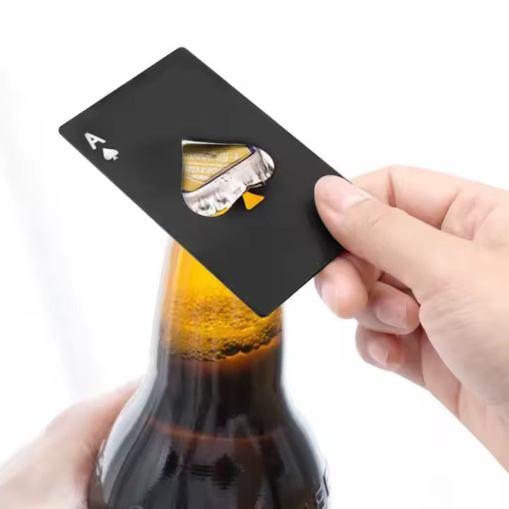 Black Ace of Spades Bottle Opener